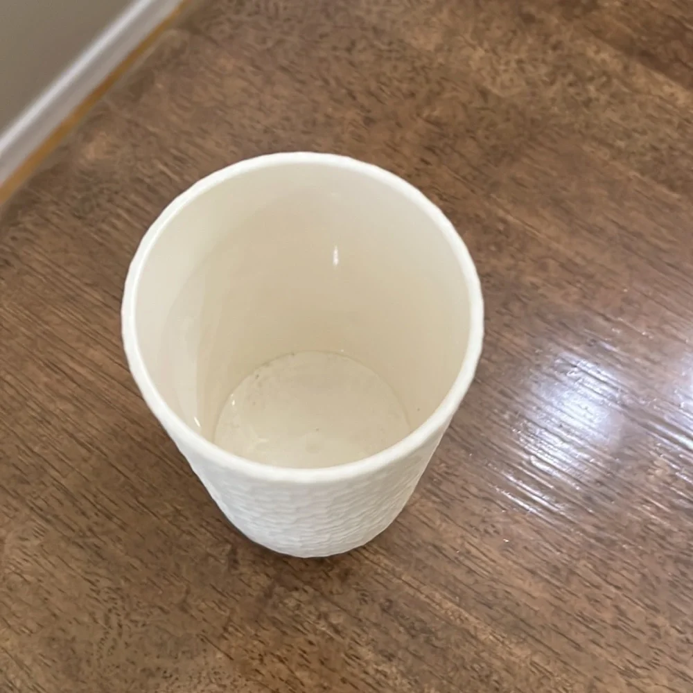 The Container Store white Textured Sturdy Plastic Pencil Cup Caddy